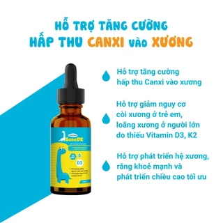 [Có mã giảm 50K 30K 15K] Siro BoneDK Giảm Còi Xương Bổ Sung Vitamin D3, K2(MK7) Nguyên Liệu Nhập Khẩu Châu Âu