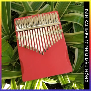 Đàn kalimba 17 phím màu hồng NEON nguyên khối QUYNHLEMO, Kalimba màu hồng cho bé gái tặng đầy đủ phụ kiện