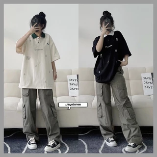 Áo Thun Polo Unisex CHESS màu XANH/ĐEN/KEM form rộng 🍃 Chất thun da cá form nam nữ unisex/Áo thun có cổ Jaystoree 🖤