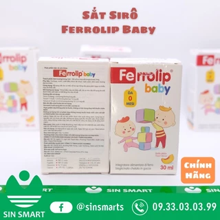 Sắt Siro Ferrolip Baby Vị Đào Thơm Ngon Cho Bé Lọ 30ml chính hãng