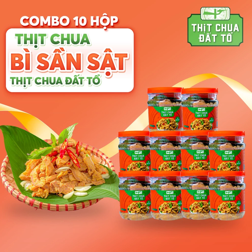 Combo 10 Hộp Thịt Chua Bì Sần Sật - Thịt Chua Đất Tổ