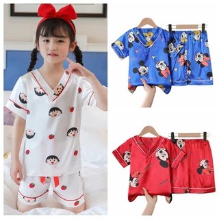 Bộ Đồ Ngủ Pijama Cổ Chữ V In Họa Tiết Hoạt Hình Dễ Thương Cho Bé