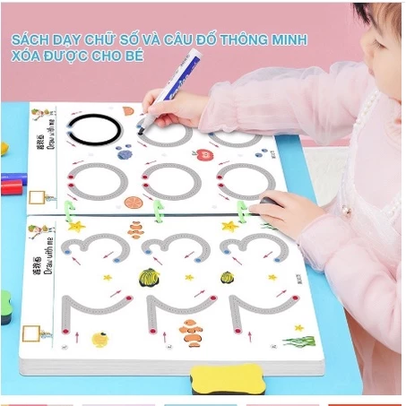 Tập tô vẽ thông minh xóa được - Đồ chơi Giáo dục toàn diện Montessori cho bé từ 2 3 4 5 tuổi