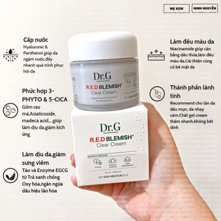 Kem dưỡng cho da dầu mụn Dr.G R.E.D Blemish Cleae Cream