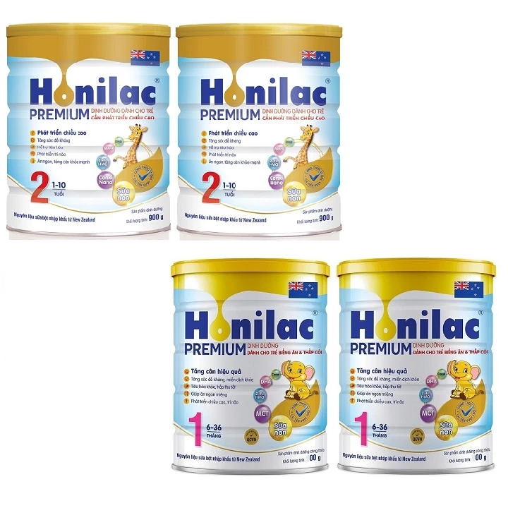 Combo 2 Lon Sữa Honilac Bebe, Số 1, Số 2 800g