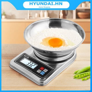 Cân điện tử nhà bếp XF03 5kg / 1g bằng inox có kèm tô đựng, cân chuẩn và bền chính hãng