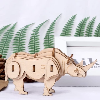 Mô hình lắp ráp 3D hình con tê giác