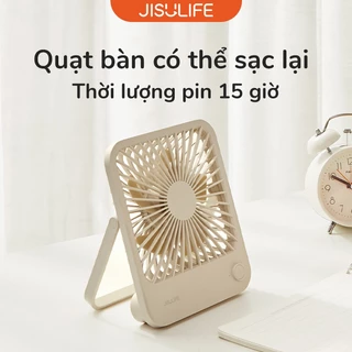 Quạt Để Bàn Tích Điện JISULIFE - ABS Xoay 180 Độ - Pin 4500mAh - Sử Dụng Lên Đến 15H