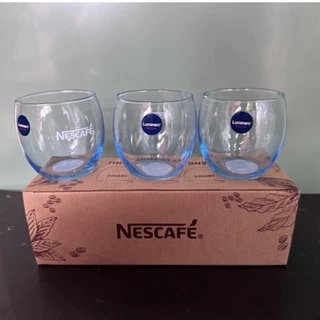 [LY TRỨNG] Bộ 3 ly thủy tinh thấp Collin Nescafé siêu đẹp