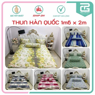 Ga giường, Drap lẻ 1m6x2m nệm cao 5-15cm Thun lạnh Hàn Quốc ( không kèm áo gối)
