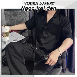 Bộ ngủ nam pijama nam mùa hè tay ngắn chất lụa ngọc trai thoáng mát thời thượng T34 - VODKA LUXURY