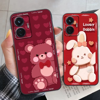 Ốp lưng Vivo Y55 4G - Y55 2022 GẤU DÂU LOTSO đỏ cute đẹp siêu rẻ