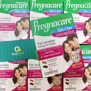 [Chính hãng] Viên uống tăng khả năng thụ thai số-1 Pregnacare Him & Her của Anh 60 viên