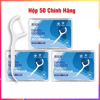 Tăm chỉ nha khoa hộp 50 Cây Dental Flossers tăm chỉ vệ sinh răng miệng