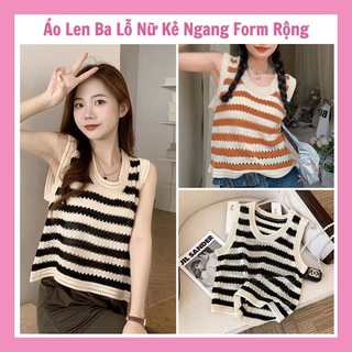 Áo 3 lỗ form rộng ghi lê hai dây bản to nữ len lưới dễ phối đồ đi chơi đi tập trẻ trung năng động AL14