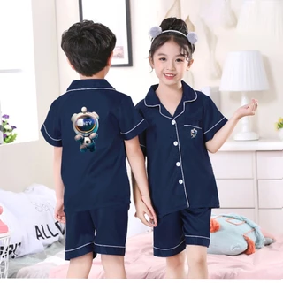 Đồ bộ pijama đùi bé gái bé trai unisex 0374 in hình cute mặc nhà mặc ngủ tay ngắn quần ngắn FIVEBE