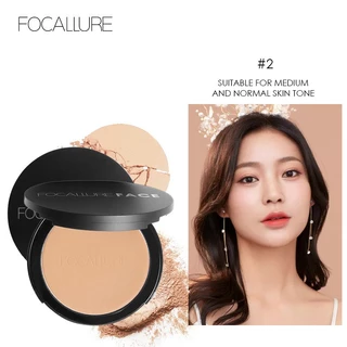 Phấn phủ dạng nén trang điểm FOCALLURE FA16 3 màu tùy chọn kèm bông trang điểm 70g/1 hộp kiểm soát dầu tự nhiên lâu trôi