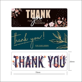 T001_Tem dán chữ " Thank you" _SIZE: 2.5X7.5cmCM, 120 tem/cuộn _ STICKER NIÊM PHONG HỘP GIẤY