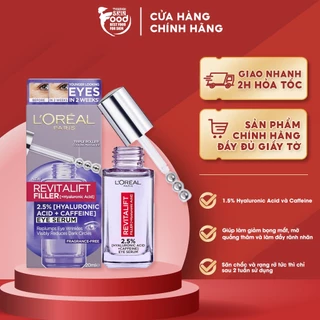 Tinh Chất Dưỡng Mắt Giảm Bọng Mắt, Mờ Quầng Thâm & Làm Đầy Rãnh Nhăn L'oreal Paris Revitalift Hyaluronic Acid Eye Serum