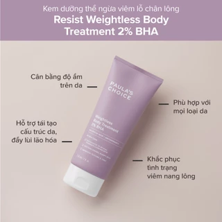 Dưỡng thể giảm mụn lưng, giảm viêm nang lông Body Treatment 2% BHA