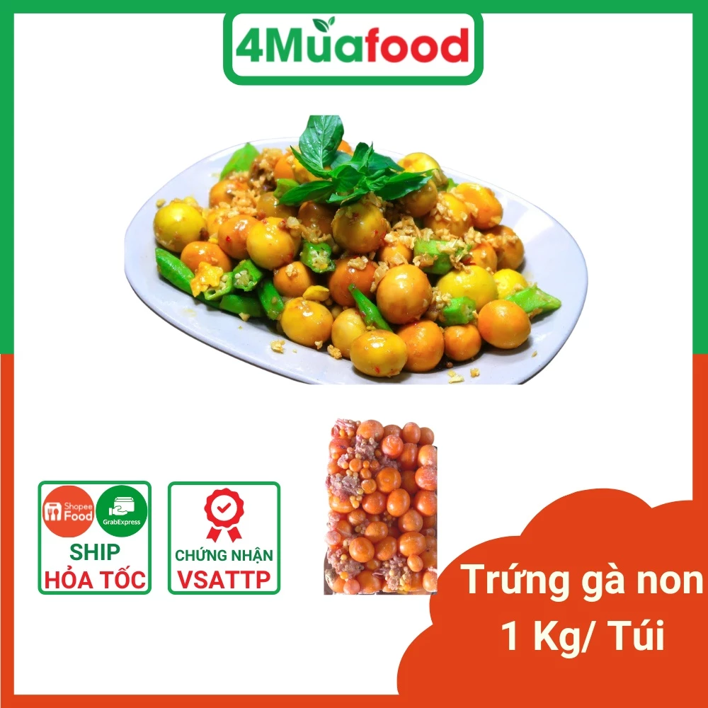 1kg Trứng Gà Non dùng chế biến xào - Thực Phẩm 4 Mùa - 4Muafood