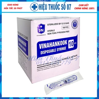 Bơm tiêm sử dụng một lần Vinahankook 10cc, 23G x 1'' (hộp 100 cây kim)