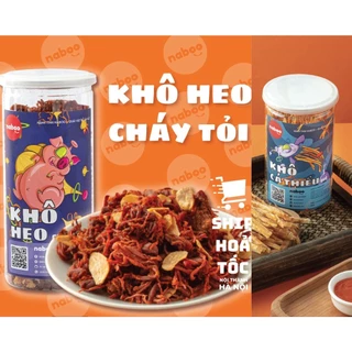 COMBO 2 hộp khô heo cháy tỏi và khô cá thiều que, đồ ăn vặt Naboo