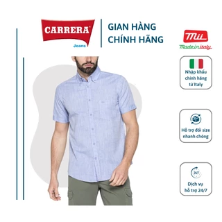 [3 màu] Áo Sơ Mi Nam Trơn Cao cấp CARRERA JEANS  Regular Fit Cotton Cộc Tay - Nhập Khẩu Chính Hãng Từ  Ý_213C1240A