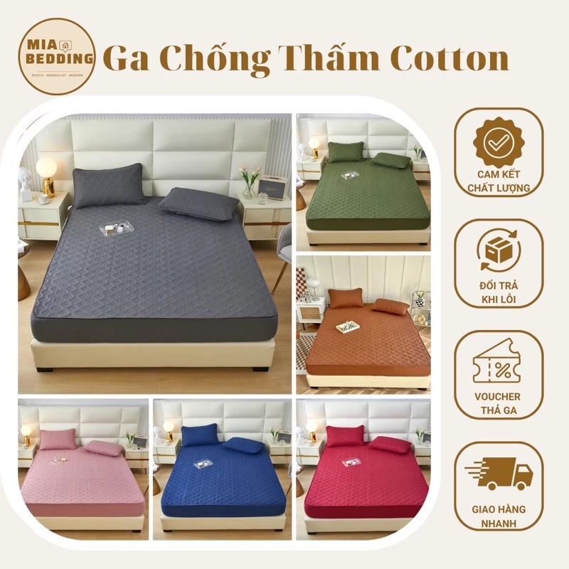 Ga Cotton Chống Thấm LV Bảo Vệ Đệm Nằm Trực Tiếp An Toàn Cho Người Già,Trẻ Nhỏ Mia Bedding