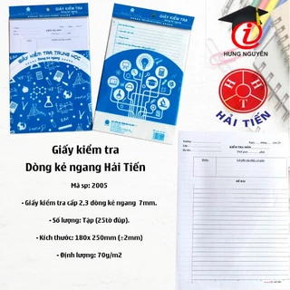 Giấy kiểm tra kẻ ngang Hải Tiến 25 tờ đôi