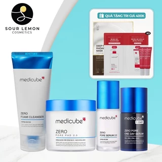 Set Medicube Zero thu nhỏ lỗ chân lông 4 bước (Zero Foam + toner pad + Pore Pad +Pore Serum)