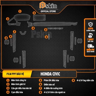 Bộ dán nội thất Honda Civic 2022-2023 Film PPF trong suốt ,chống xước bảo vệ nội thất ô tô