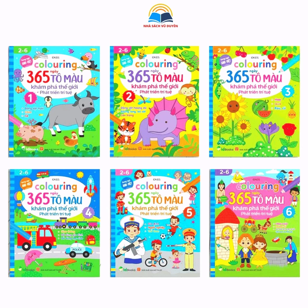 Sách - Colouring 365 Ngày Tô Màu Khám Phá Thế Giới Phát Triển Trí Tuệ - Dành Cho Bé 2-6 Tuổi