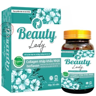 Beauty Lady, hỗ trợ giảm lão hóa da, làm đẹp da, cải thiện thiếu hụt nội tiết tố nữ (Hộp 30 viên)