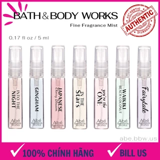 Xịt thơm toàn thân body mist BATH AND BODY WORKS chính hãng, body mist chiết 5ml.