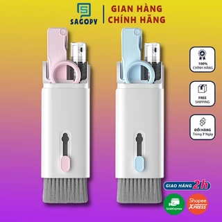 Bộ dụng cụ vệ sinh Laptop, tai nghe Airpod, máy tính macbook, bàn phím, máy ảnh đa năng 7 in 1 nhỏ gọn S P