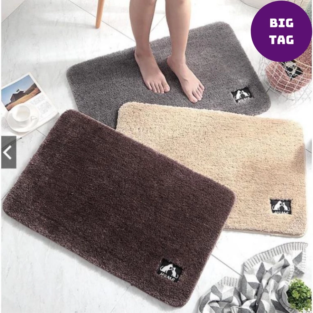 thảm chùi chân có đế lót chống trơn trượt, thảm chùi chân siêu mềm chữ home