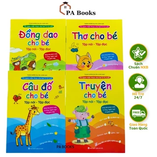 Sách - Bộ 4 Quyển Sách Phát Triển Tiềm Thức Cho Bé 0-6 Tuổi - Đồng Giao Câu Đố Thơ Truyện Giúp Bé Phát Triển Ngôn Ngữ