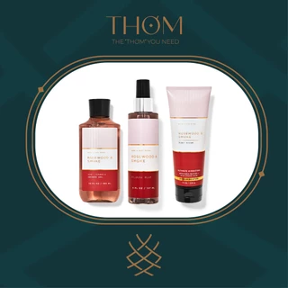 ROSEWOOD & SMOKE | Sản Phẩm Tắm Dưỡng Xịt Thơm Khử Mùi Bath & Body Works Dành Cho Nam Body Mist Shower Gel Cream