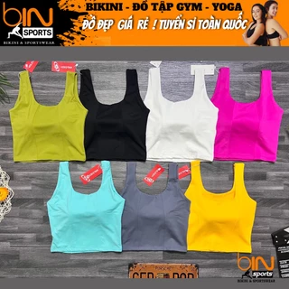 Áo bra nữ tập gym yoga aerobic thể thao kèm mút chất liệu thun poly thoáng mát thấm hút mồ hôi BINSPORTS A235