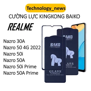 Cường lực Baiko Realme Narzo 30A/ 50/ 50A/ 50i Prime 4G 5G 2022 cao cấp siêu mượt, siêu cứng