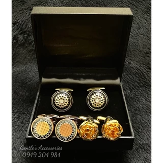 Khuy Măng Sét Cufflinks cài tay áo sơ mi kèm hộp đựng sang trọng