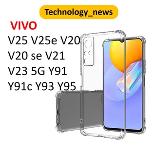 Ốp lưng dẻo trong suốt chống va đập Vivo V25 V25e V20 V20 se V21 V23 5G Y91 Y91c Y93 Y95 Y36 dày dặn bảo vệ camera