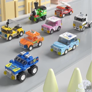 Mô hình lắp ráp 3D mini City Cars các xe ô tô tham gia giao thông trên đường phố - Bộ đồ chơi 3D cho bé