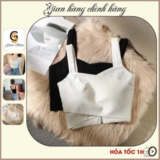 Áo Bra croptop nữ - Áo hai dây thiết kế bản to có sẵn đệm mút kiểu dáng croptop trẻ trung , tôn dáng