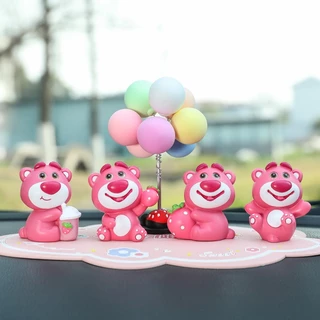 [New Arrivals] Gấu hồng Lotso để taplo ô tô , Set Gấu hồng trang trí taplo xe hơi , bàn làm việc