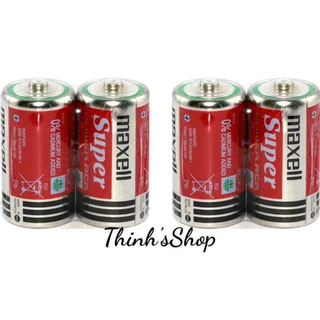 Combo 4 viên pin đại đỏ MAXELL size D 1.5V R20P - Nhập Khẩu Indonesia