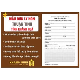 Đơn ly hôn thuận tình tỉnh Khánh Hòa 2023 + Đơn từ chối hòa giải + Hướng dẫn viết đơn