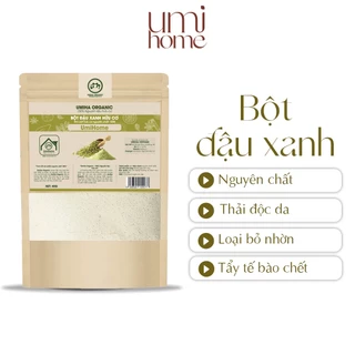 Bột đắp mặt nạ Đậu Xanh nguyên chất UMIHOME 40g thải độc loại bỏ nhờn, ngăn ngừa mụn và làm sạch tế bào chết