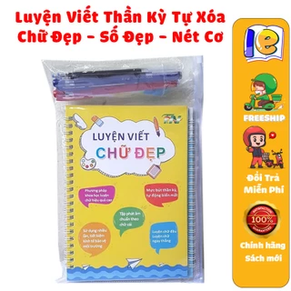 Sách - Combo Bộ 3 Quyển Luyện Viết Thần Kỳ Tự Xóa Chữ Đẹp - Số Đẹp - Nét Cơ Bản Phiên Bản Chuẩn Tiếng Việt Và Ngòi